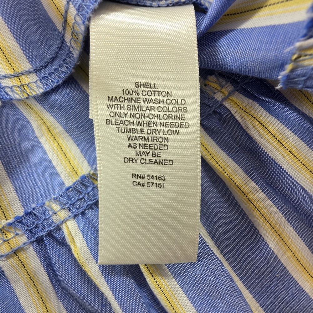 NWT Eliza J Blue Yellow Stripe Tiered Shirtdress Belt Pockets 4 Preppy Coastal - Picture 9 of 15